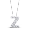 Thumbnail Image 2 of Diamond Letter Z Necklace 1/20 ct tw Round 14K White Gold 18&quot;