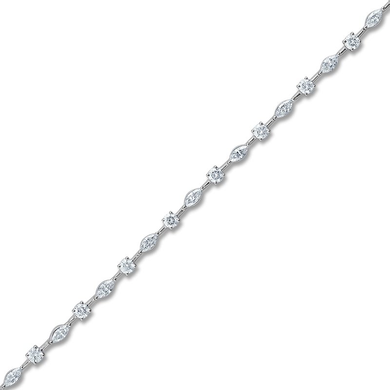 Main Image 2 of Round & Marquise-Cut Diamond Tennis Bracelet 2-3/4 ct tw 14K White Gold