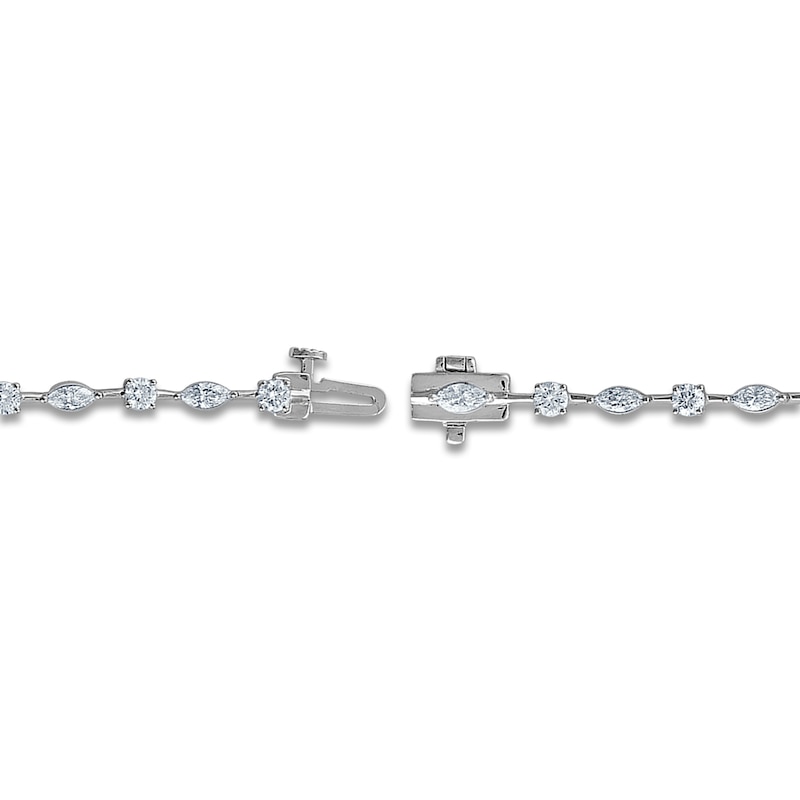 Main Image 3 of Round & Marquise-Cut Diamond Tennis Bracelet 2-3/4 ct tw 14K White Gold