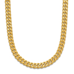 High-Polish Curb Chain Necklace 24K Yellow Gold 20&quot; 5.0mm