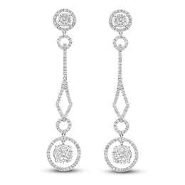 Princess, Marquise & Round-Cut Diamond Earrings 2-5/8 ct tw 14K White Gold