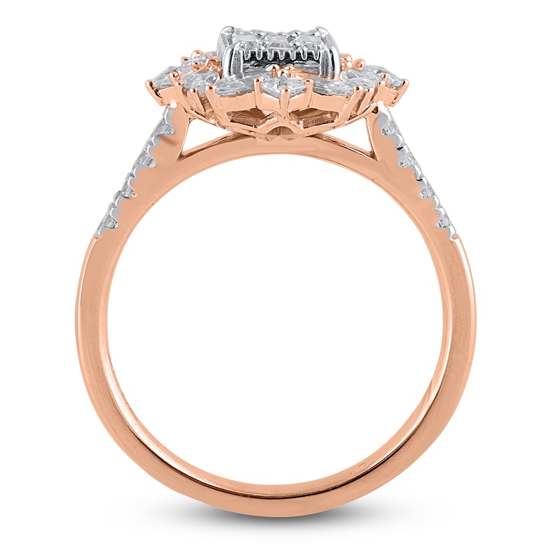 Main Image 2 of Baguette, Princess, Round & Marquise-Cut Diamond Ring 1 ct tw 14K Rose Gold