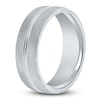 Thumbnail Image 2 of Men's Textured Line Wedding Band 14K White Gold 7mm