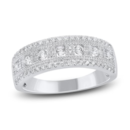 Round-Cut Diamond Multi-Row Ring 1/2 ct tw 14K White Gold