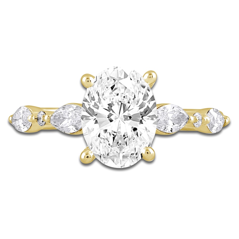 Main Image 3 of Lab-Created Diamond Oval-Cut Engagement Ring 2-1/2 ct tw 14K Yellow Gold