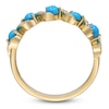 Thumbnail Image 3 of Round-Cut Natural Turquoise & Diamond Swirl Ring 1/10 ct tw 10K Yellow Gold