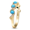 Thumbnail Image 4 of Round-Cut Natural Turquoise & Diamond Swirl Ring 1/10 ct tw 10K Yellow Gold