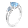 Thumbnail Image 2 of Pear-Shaped Natural Swiss Blue Topaz & Diamond Ring 1/10 ct tw 10K White Gold