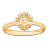 Thumbnail Image 3 of Baguette & Round-Cut Multi-Diamond Starburst Halo Promise Ring 1/3 ct tw 10K Yellow Gold