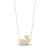 Thumbnail Image 1 of Children's Diamond Bunny Necklace 1/8 ct tw 14K Yellow Gold 13&quot;