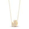 Thumbnail Image 2 of Children's Diamond Bunny Necklace 1/8 ct tw 14K Yellow Gold 13&quot;