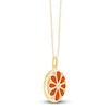 Thumbnail Image 2 of Children's Diamond & Enamel Oval Flower Locket 1/20 ct tw 14K Yellow Gold 13&quot;