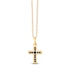 Thumbnail Image 1 of Children's Black Diamond Cross Necklace 1/10 ct tw 14K Yellow Gold 13&quot;