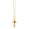 Thumbnail Image 2 of Children's Black Diamond Cross Necklace 1/10 ct tw 14K Yellow Gold 13&quot;