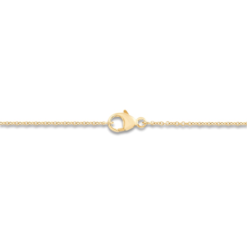 Main Image 3 of Children's Black Diamond Cross Necklace 1/10 ct tw 14K Yellow Gold 13&quot;