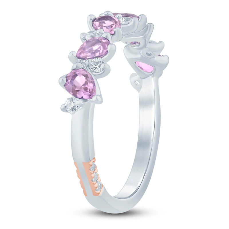 Main Image 2 of Pnina Tornai Pear-Shaped Natural Light Amethyst & Diamond Anniversary Ring 1/6 ct tw 14K White Gold