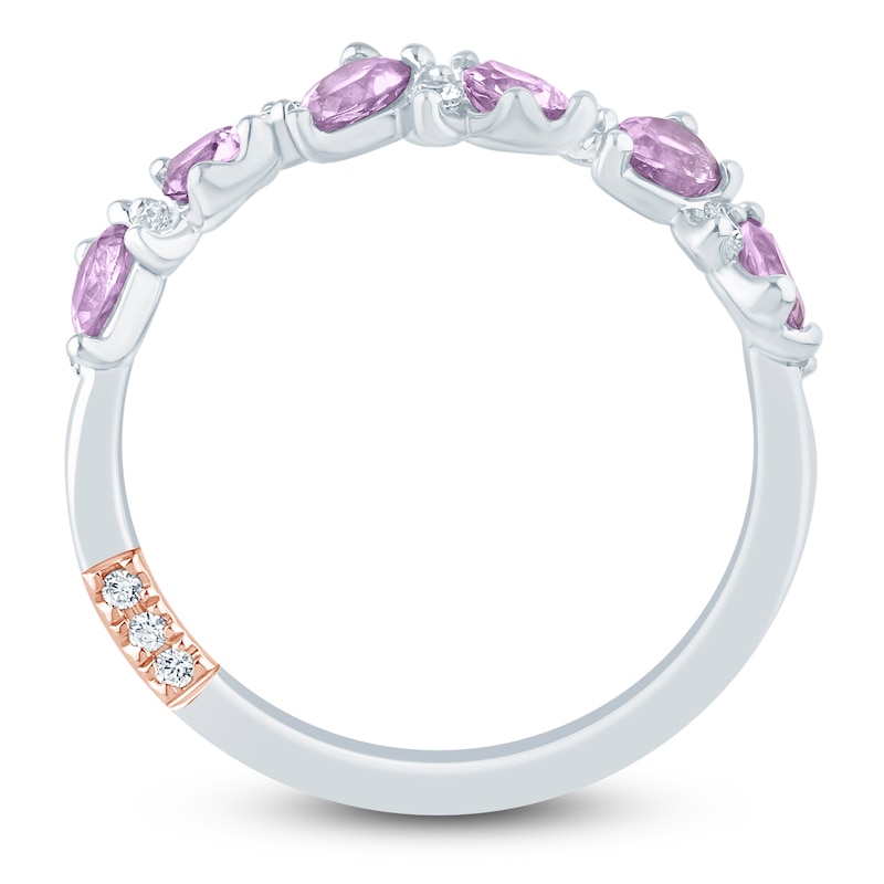 Main Image 4 of Pnina Tornai Pear-Shaped Natural Light Amethyst & Diamond Anniversary Ring 1/6 ct tw 14K White Gold