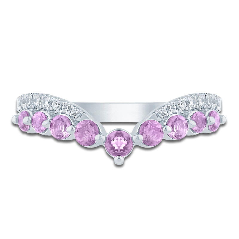 Main Image 3 of Pnina Tornai Natural Light Amethyst & Diamond Chevron Anniversary Ring 1/6 ct tw 14K White Gold