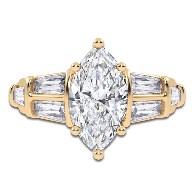 Main Image 3 of Marquise-Cut Created By Jared Studio Lab-Created Diamond Engagement Ring 3-1/2 ct tw 14K Yellow Gold