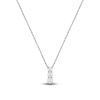 Thumbnail Image 1 of Lab-Created Diamond Graduated Three-Stone Stack Necklace 1 ct tw 14K White Gold 18&quot;