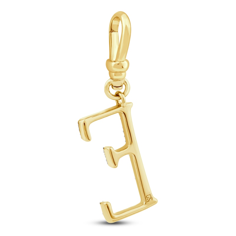 Main Image 2 of Charm'd by Lulu Frost Diamond Letter E Charm 1/10 ct tw Pavé Round 10K Yellow Gold