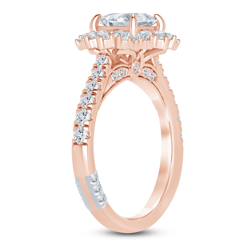 Main Image 2 of Pnina Tornai Princess-Cut Lab-Created Diamond Halo Engagement Ring 1-3/4 ct tw 14K Rose Gold