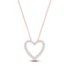 Thumbnail Image 1 of Lab-Created Diamond Graduated Open-Heart Necklace 1 ct tw 14K Rose Gold 18&quot;