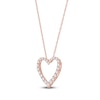 Thumbnail Image 2 of Lab-Created Diamond Graduated Open-Heart Necklace 1 ct tw 14K Rose Gold 18&quot;