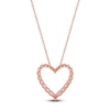 Thumbnail Image 3 of Lab-Created Diamond Graduated Open-Heart Necklace 1 ct tw 14K Rose Gold 18&quot;