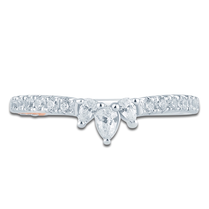 Main Image 3 of Pnina Tornai Pear-Shaped & Round-Cut Diamond Contour Anniversary Ring 3/8 ct tw 14K White Gold