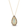 Thumbnail Image 1 of Le Vian Silhouette Elongated Pear-Shaped Natural Opal Necklace 3/8 ct tw Diamonds 14K Honey Gold 19&quot;