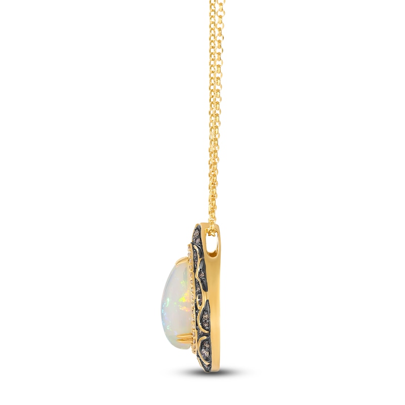 Main Image 2 of Le Vian Silhouette Elongated Pear-Shaped Natural Opal Necklace 3/8 ct tw Diamonds 14K Honey Gold 19&quot;