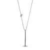 Thumbnail Image 2 of Marco Dal Maso Men's Long Blue Leather Pendant Necklace Sterling Silver 26&quot;