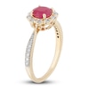 Thumbnail Image 1 of Natural Ruby Engagement Ring 1/8 ct tw Diamonds 14K Yellow Gold