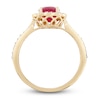 Thumbnail Image 2 of Natural Ruby Engagement Ring 1/8 ct tw Diamonds 14K Yellow Gold