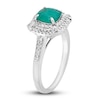 Thumbnail Image 2 of Natural Emerald Engagement Ring 1/4 ct tw Diamonds 14K White Gold