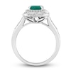 Thumbnail Image 3 of Natural Emerald Engagement Ring 1/4 ct tw Diamonds 14K White Gold