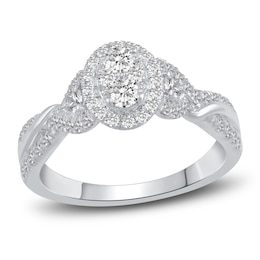 Diamond Engagement Ring 3/4 ct tw Round 14K White Gold