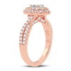 Thumbnail Image 2 of Diamond Double Halo Engagement Ring 1 ct tw Pear/Round 14K Rose Gold