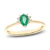 Thumbnail Image 1 of Natural Emerald Ring 1/20 ct tw Diamonds 14K Yellow Gold