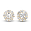 Thumbnail Image 2 of Lab-Created Diamond Halo Earrings 2 ct tw Round 14K Yellow Gold