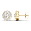 Thumbnail Image 3 of Lab-Created Diamond Halo Earrings 2 ct tw Round 14K Yellow Gold