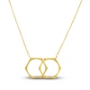 Thumbnail Image 1 of Locked Hexagons Pendant Necklace 14K Yellow Gold 18&quot;