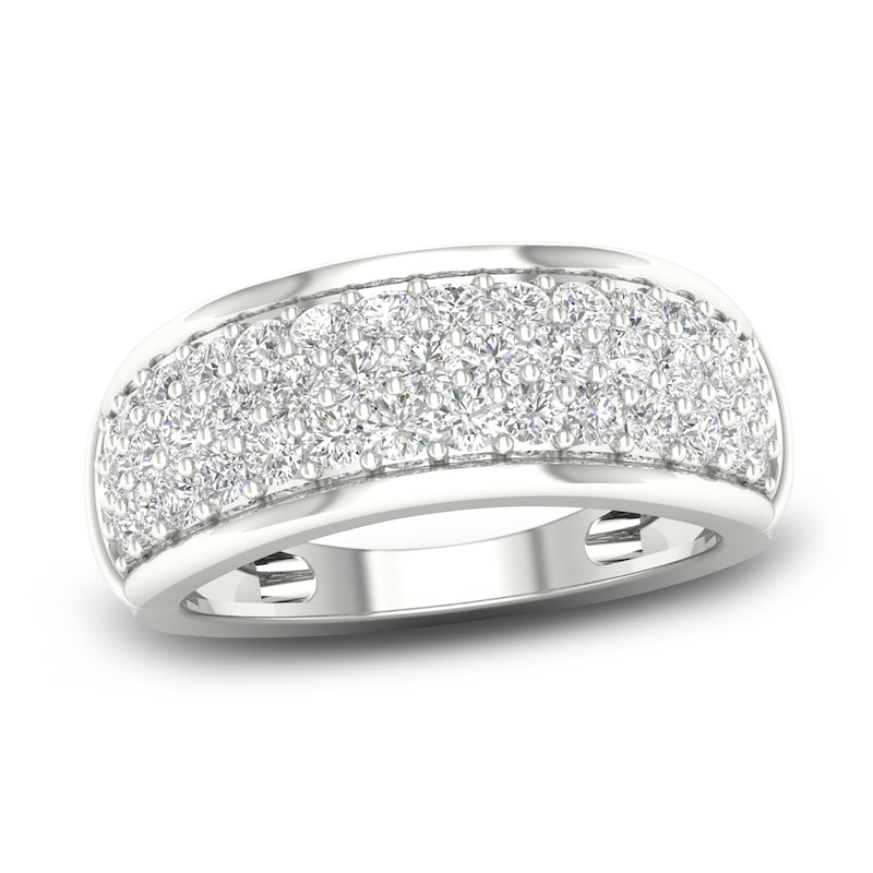 Diamond Pave Anniversary Band 1 ct tw Round 14K White Gold