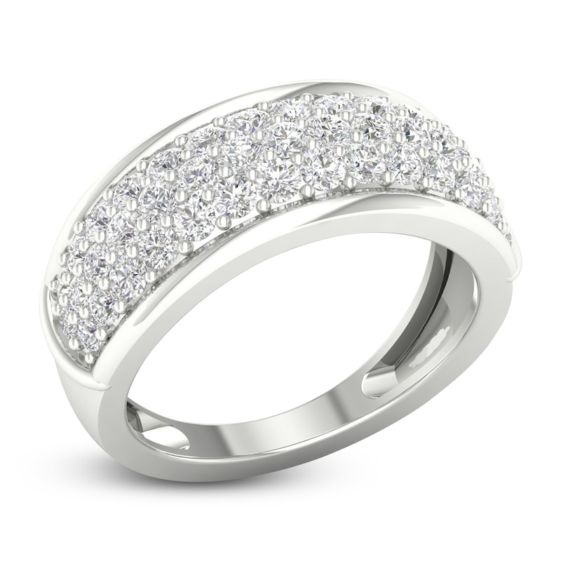 Diamond Pave Anniversary Band 1 ct tw Round 14K White Gold