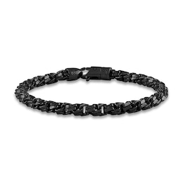 1933 by Esquire Men's Twisted Chain Bracelet Black Ruthenium-Plated Sterling Silver 8.5&quot;