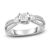 Thumbnail Image 1 of Diamond 3-Stone Ring 1 ct tw Princess/Round 14K White Gold