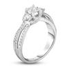 Thumbnail Image 2 of Diamond 3-Stone Ring 1 ct tw Princess/Round 14K White Gold