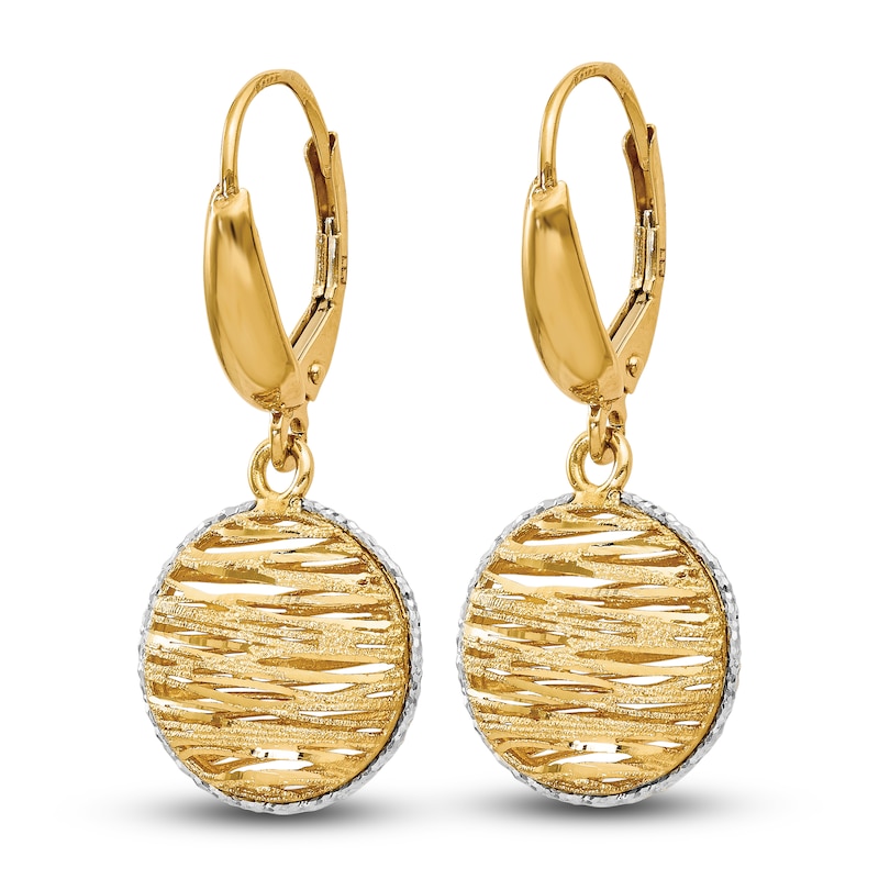 Main Image 2 of Diamond-Cut Dangle Earrings 14K Yellow Gold