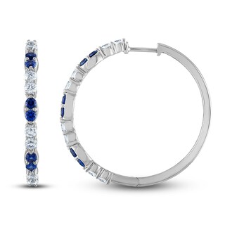 Hewlett Jewelers - 1.25 ct. diamond and 14K white gold hoop earrings